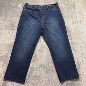 Gloria Vanderbilt Amanda Jeans Women Size 16 Blue Excellent Dark Wash Tapered